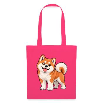Akita Inu Kawaii Style – Süßer japanischer Hund - Stoffbeutel - Azalea - Vorne