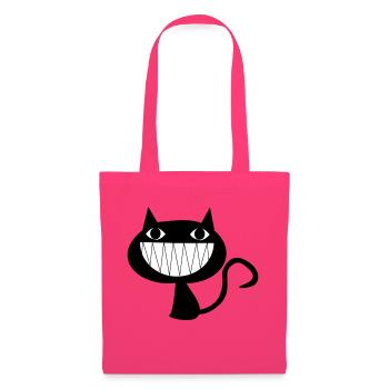 Chat qui rit avec des dents - Sac en tissu - rose azalée - Devant