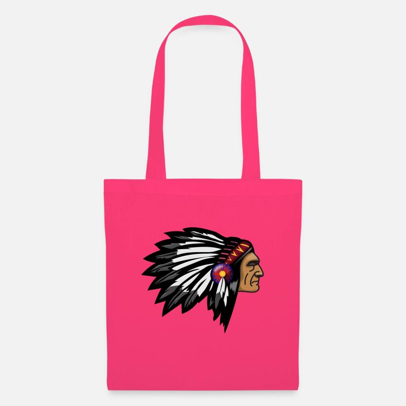 indianer haeuptling design 0c - Stoffbeutel - Azalea