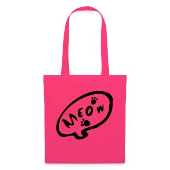 meow_txt kitty cat paw_prints - Tote Bag - azalea - Front