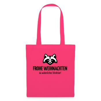 Frohe Weihnachten du widerliches Stinktier, Xmas - Stoffbeutel - Azalea - Vorne