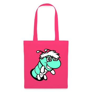 nerd caterpillar looks hole geek worm horn-rimmed glasses smart - Tote Bag - azalea - Front