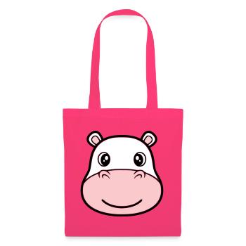 Masque facial tête d’hippopotame sourire - Sac en tissu - rose azalée - Devant