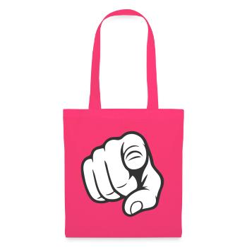 Pointer du doigt Tu gesticules Design d’autocollants - Sac en tissu - rose azalée - Devant