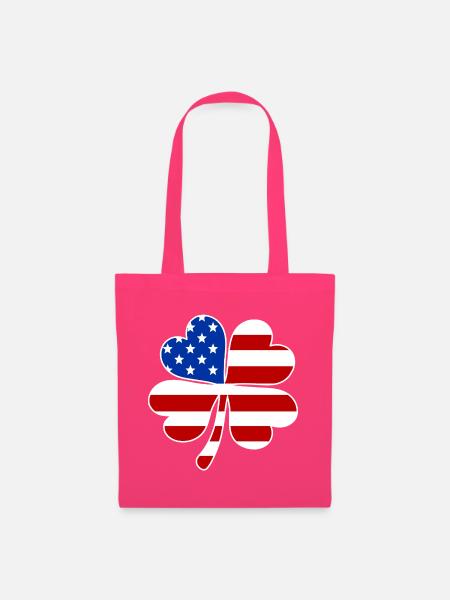 USA Flagge Vierblättriges Kleeblatt - Stoffbeutel - Azalea