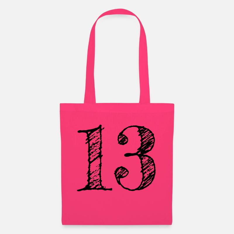 Abbildung 13 13 - Nummer 13 (hand-drawn) - Stoffbeutel - Azalea