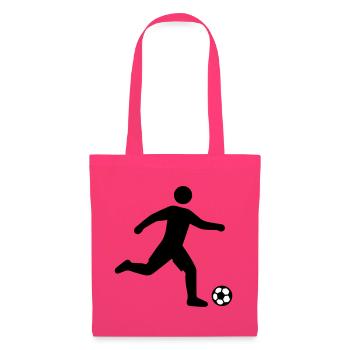 Silhouette du footballeur - Sac en tissu - rose azalée - Devant