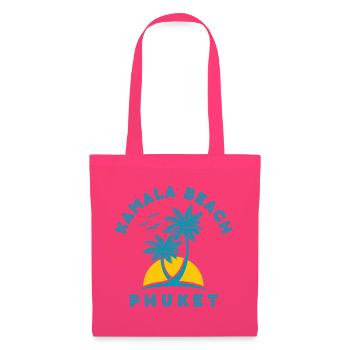 Palmier du coucher de soleil de la plage de Kamala à Phuket - Sac en tissu - rose azalée - Devant