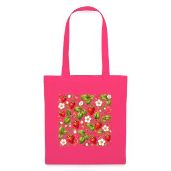 Erdbeeren Muster Beeren Sommer Botanisch Früchte - Stoffbeutel - Azalea - Vorne