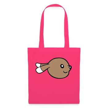 Visage de lapin jetant un coup d’œil de côté, profil vue de côté - Sac en tissu - rose azalée - Devant