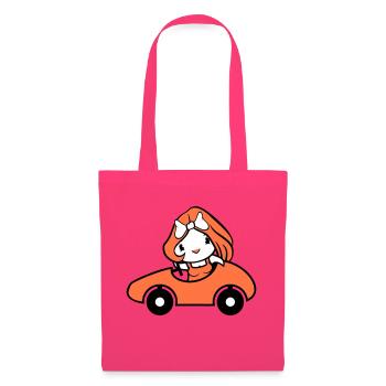 oiseau dame femme femme voiture conduite canard caneton - Sac en tissu - rose azalée - Devant