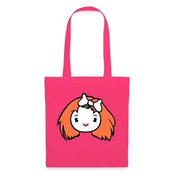 Bird Lady Woman Female Pretty Face Bow - Tote Bag - azalea - Front