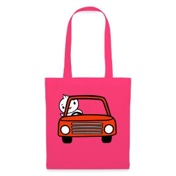 Duck waving car driver driving fast vehicle - Tote Bag - azalea - Front