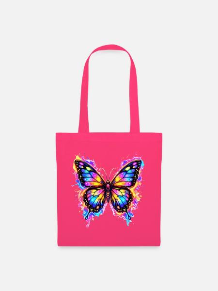 Schmetterling Neon  - Stoffbeutel - Azalea