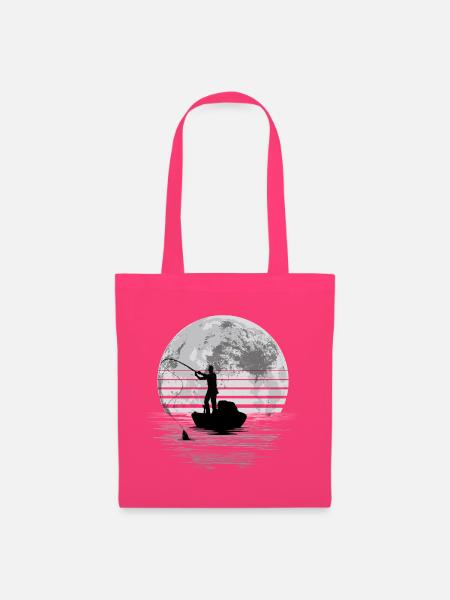 Moonlight Fishing Graphic - Stoffbeutel - Azalea
