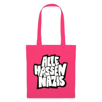 Alle_hassen_Nazis_sw - Stoffbeutel - Azalea - Vorne