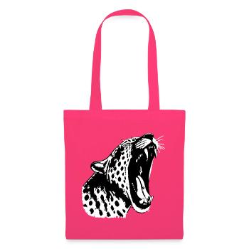 Schwarzweiß Leopardenkopf (PNG) - Stoffbeutel - Azalea - Vorne