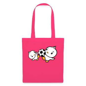 2 Birds Playing Soccer Together Fun Ball Sports - Tote Bag - azalea - Front