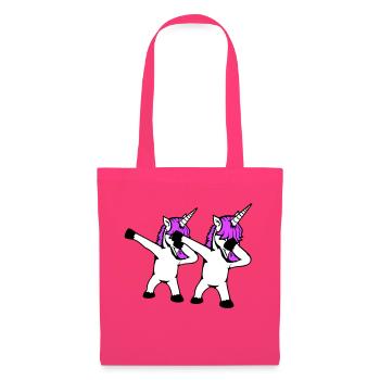 2 Licornes Dabbing Dab Danse Soirée Pose Geste Équipe - Sac en tissu - rose azalée - Devant