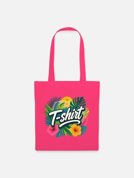 Tropisches Sommer-T-Shirt - Stoffbeutel - Azalea