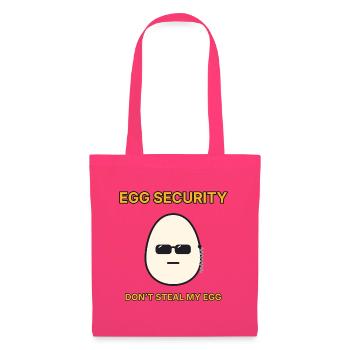 Egg Security – Ei Bodyguard lustiger Spruch - Stoffbeutel - Azalea - Vorne