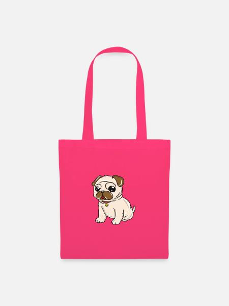 Hund Mops - Stoffbeutel - Azalea