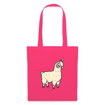 Lama Alpaka - Stoffbeutel - Azalea - Vorne