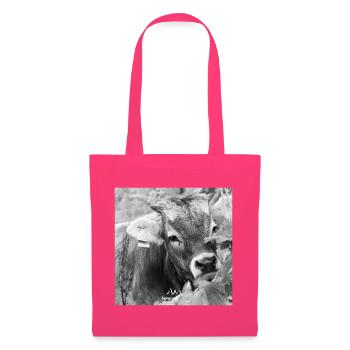 Schwarz-Weiß Fotodesign - Junges Kalb mit Charme - Stoffbeutel - Azalea - Vorne