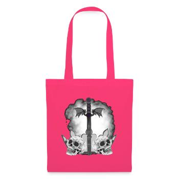 Menschenschädel, Schwerter, Dämonenflügel, vanitas - Stoffbeutel - Azalea - Vorne