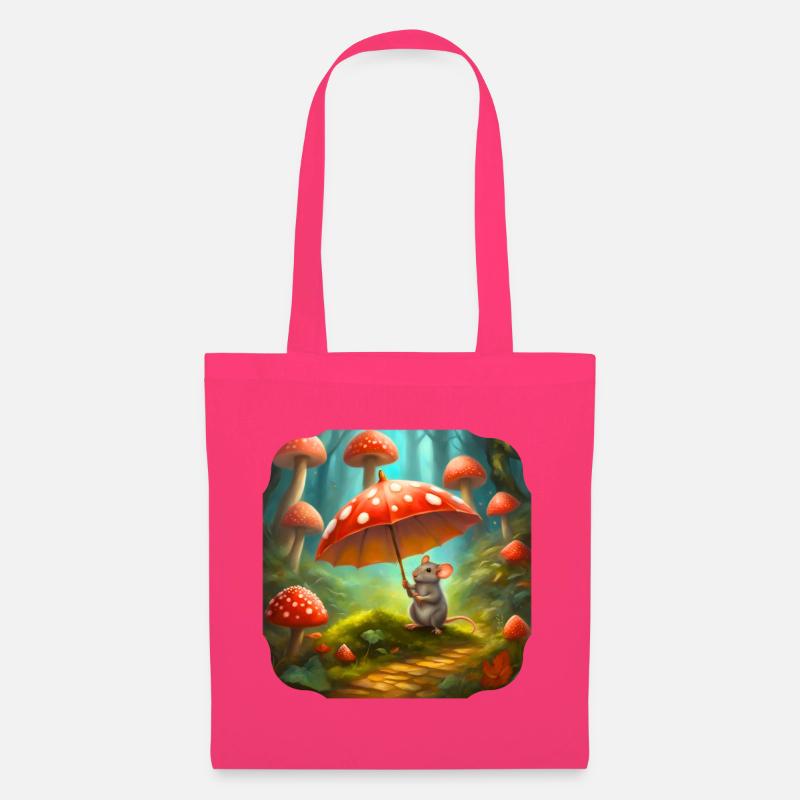 Maus mit Regenschirm - Stoffbeutel - Azalea