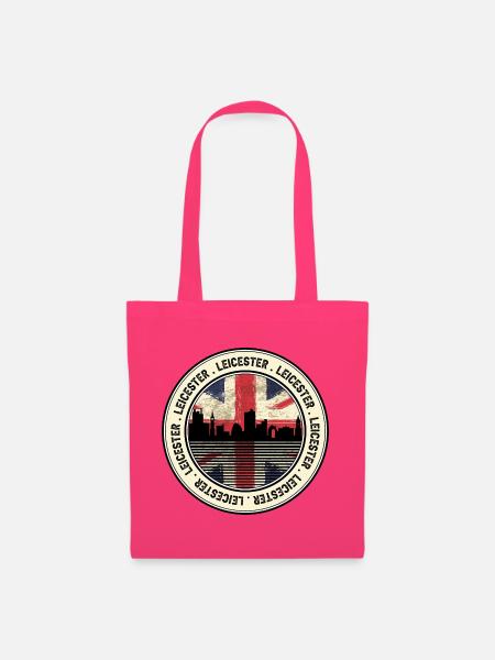 Leicester Skyline Union Jack Roundel - Stoffbeutel - Azalea