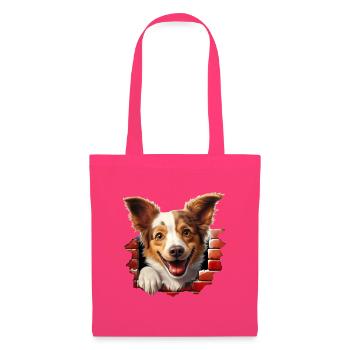 Hund guckt aus Mauer - Stoffbeutel - Azalea - Vorne
