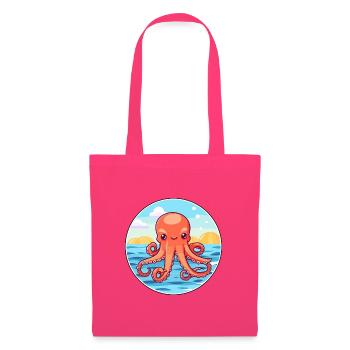 Octopus Watercolor Cartoon Kawaii Clipart Animal - Tote Bag - azalea - Front
