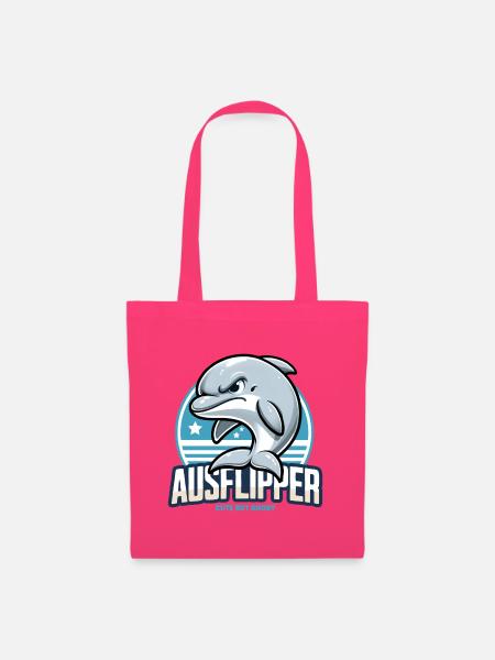 Grimmiger Delfin Delphin Dolphin Wütend Ausflipper - Stoffbeutel - Azalea