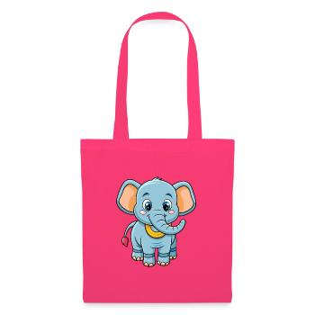 Elefant Niedliche Zeichentrickfigur Kawaii Clipart - Stoffbeutel - Azalea - Vorne