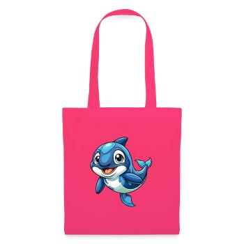 Orque Mignon Personnage De Dessin Animé Kawaii Clipart - Sac en tissu - rose azalée - Devant
