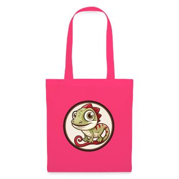 Chameleon Colorful Kawaii Cartoon Character Pet - Tote Bag - azalea - Front