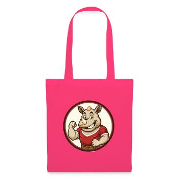 rhinocéros coloré kawaii personnage de dessin animé clipart - Sac en tissu - rose azalée - Devant