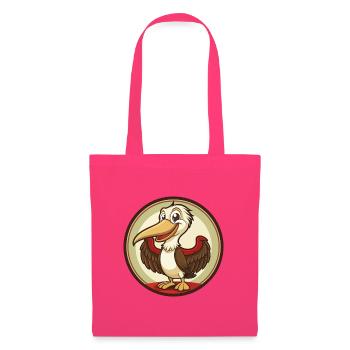 Pélican coloré Kawaii Dessin animé Clipart - Sac en tissu - rose azalée - Devant