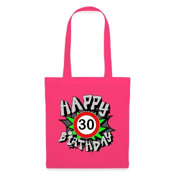 30e anniversaire , Aérographe Happy 30 (25) - Sac en tissu - rose azalée - Devant