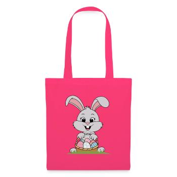 Lapin de Pâques - Sac en tissu - rose azalée - Devant