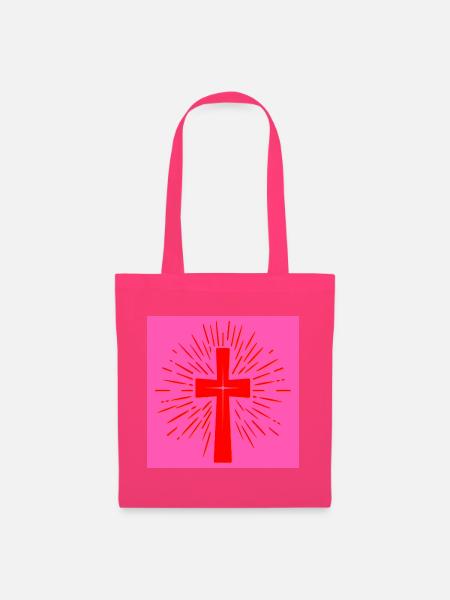 Kirche Christliches Kreuz - Christlicher Glaube - Stoffbeutel - Azalea