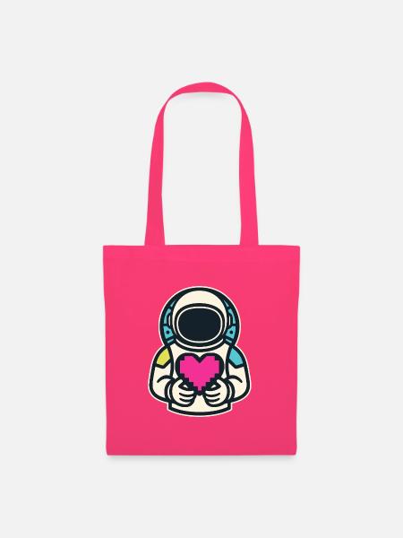 Astronaut mit Pixelherz - Stoffbeutel - Azalea