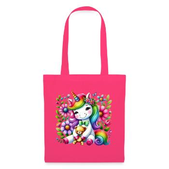 Licorne arc-en-ciel Floral Dream - Sac en tissu - rose azalée - Devant