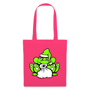 Grenouille Père Noël Père Noël Chapeau Cadeau - Sac en tissu - rose azalée - Devant