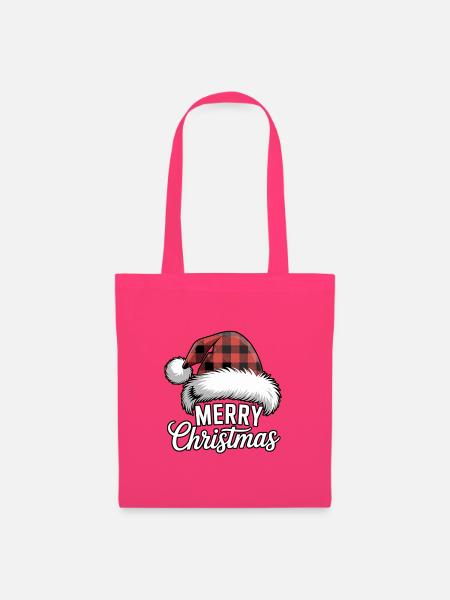 Plaid Santa Weihnachtsdesign - Stoffbeutel - Azalea
