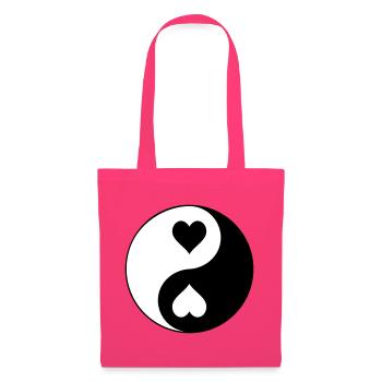 Herz YinYang Kontrast - Stoffbeutel - Azalea - Vorne