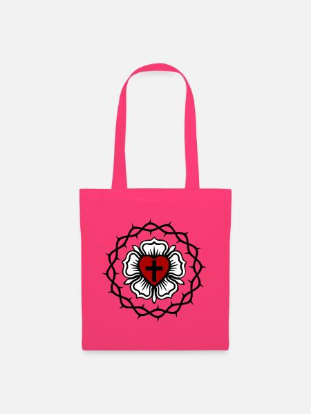 Lutherische Rose und Dornenkrone - Stoffbeutel - Azalea