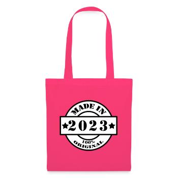FABRIQUÉ EN 2023 Année de naissance Année de construction Cadeau vintage - Sac en tissu - rose azalée - Devant