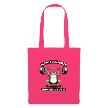 Pouvoir de la grenouille hoppy – Grenouille de fitness drôle - Sac en tissu - rose azalée - Devant